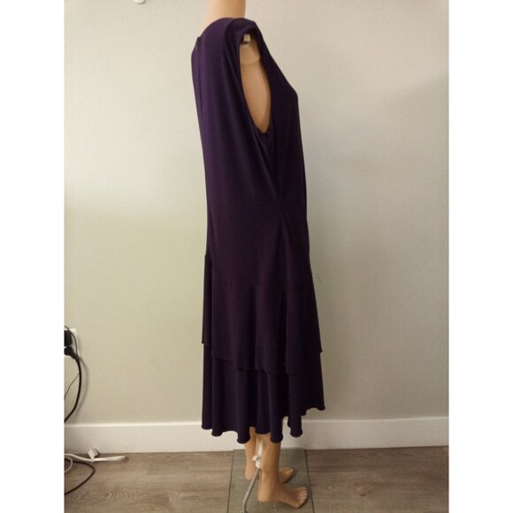 Luxe by Carmen Marc Valvo Women's Purple Midi Dress Size 18W - Picture 4 of 6